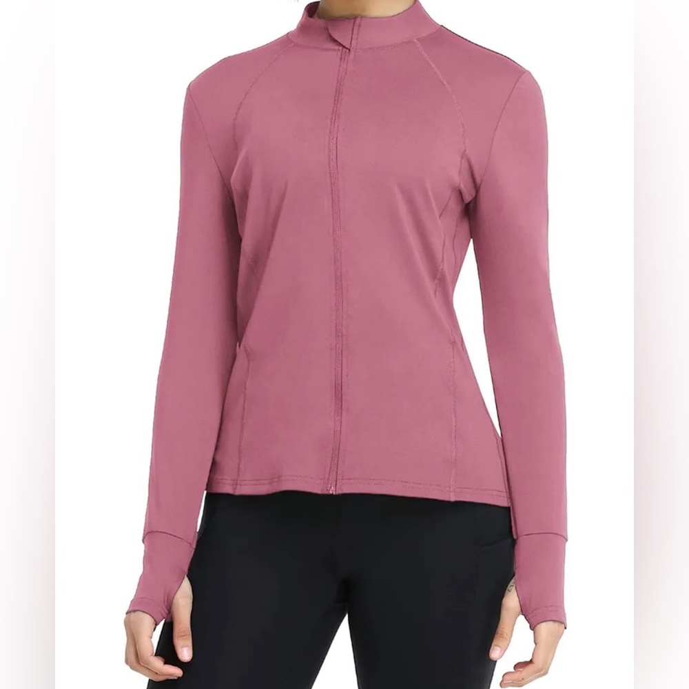 COOrun Womens Workout Yoga Athleisure Jacket Running Hiking Full Zip Track Top M